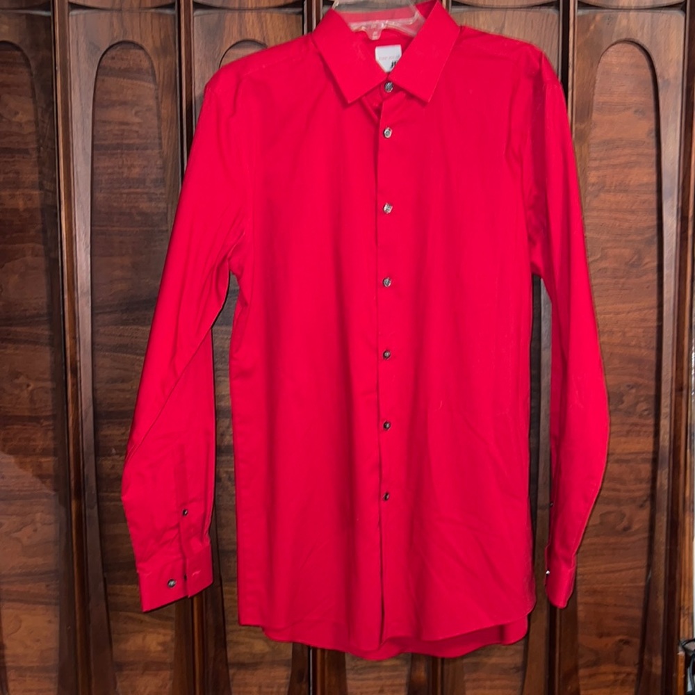 JF Ferrar Mens size 16-16-1/2 34-35 sleeve super slim dress shirt.